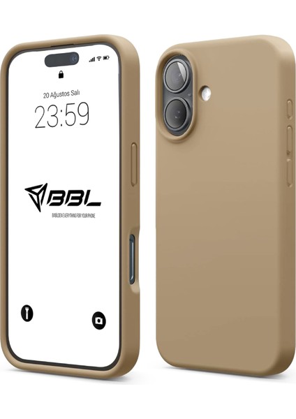 iPhone 16 Plus Kılıf Ince Sıvı Silikon 3 Katmanlı Tam Kaplamalı Yumuşak Jel Kauçuk Kılıf Kapak Gold