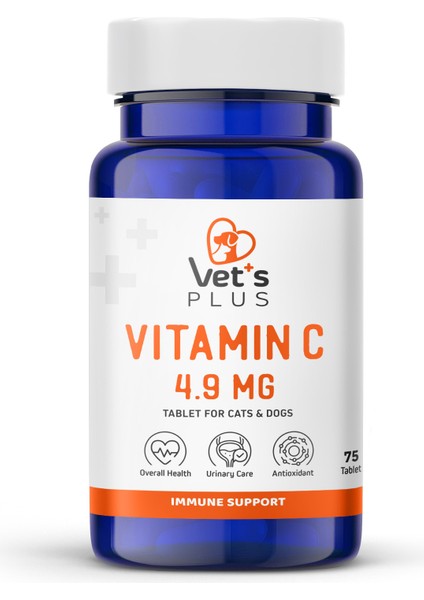 C Vitamin Tablet 75'li (Kedi ve Köpekler için C Vitamini Desteği)