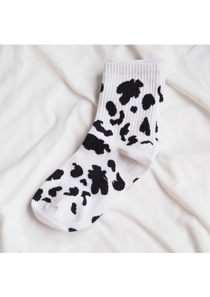 Sweet Damalı Milk Inek Çorap Kawaii Y2K Kpop Anime Beyaz Spor Moda Tenis Kolej Çorabı Hediye fiyatları