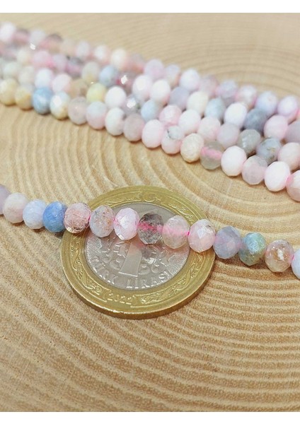 Morganit Taşı Rondela Faset Kesim 4*5mm Dizi (53096) fiyatları