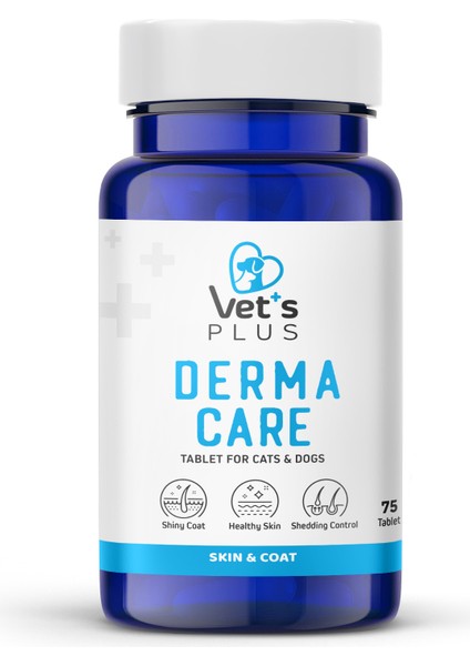 Derma Care Tablet 75’li (Kedi ve Köpekler için Tüy Yapısı Destekleyici Biyotin Tablet)
