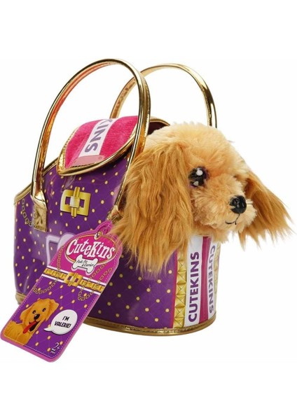 50585 Cutekins Taşıma Çantalı Peluş Köpek -Sunman