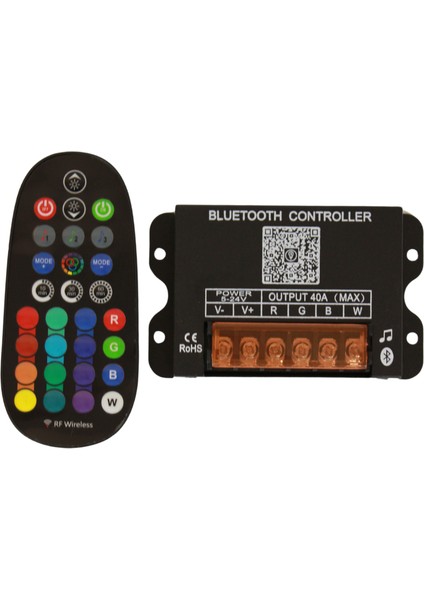 5-24 Volt 40 Amper Rgbw 4 Kanallı LED Bluetooth Müzik Denetleyicisi Rf Kumandalı