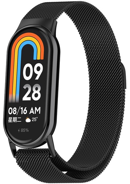 Xiaomi Smart Band 8 Uyumlu Mıknatıslı Hasır Metal Örgü Kordon Özel Pim Tasarımı Milanese Kayış modelleri