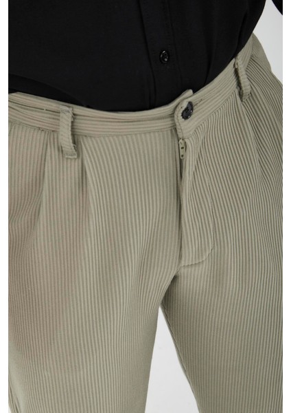 Fitilli Baggy Kalıp Erkek Pantolon - Haki modelleri