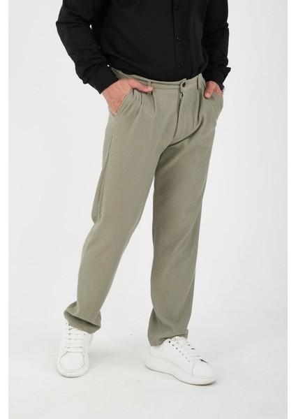 Fitilli Baggy Kalıp Erkek Pantolon - Haki fırsatları