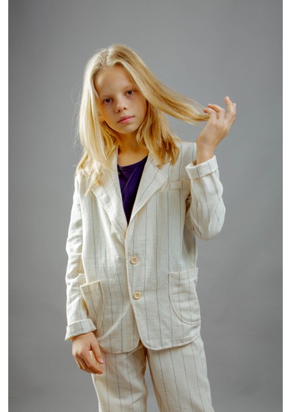 Genç Keten Çizgili Takım Elbise fırsatları