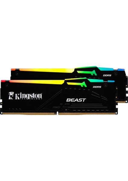 Kıngston 64GB 6400MT/S Ddr5 CL32 Dımm (Kit Of 2) Beast Rgb Expo Turkey KF564C32BBEAK2-64TR - Ram