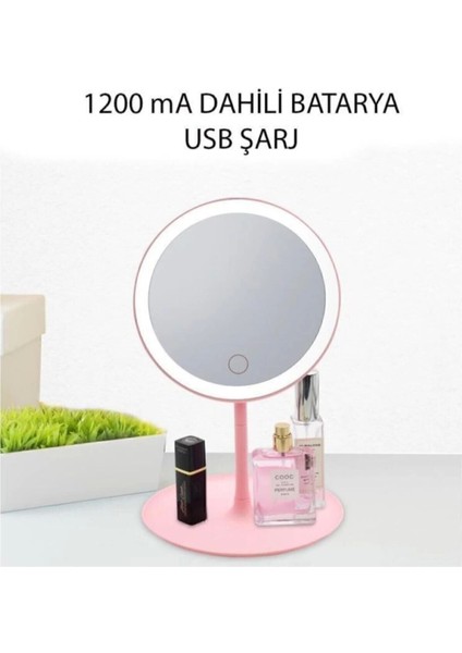 Makyaj Aynası Dokunmatik LED Işıklı Yuvarlak Masa Üstü Beyaz fiyatları
