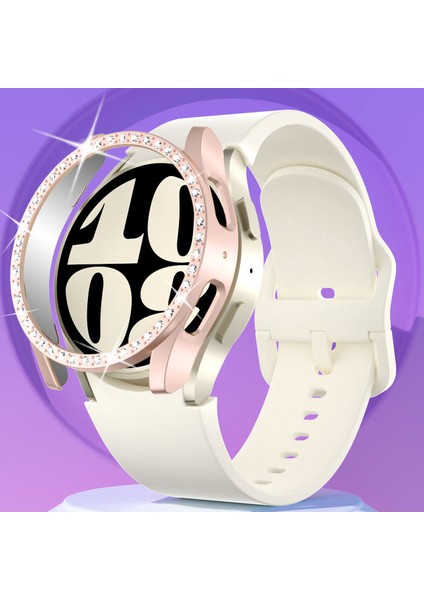 Samsung Galaxy Watch7 40MM Rhinestone Dekor Sert Pc Koruyucu Saat Kılıfı (Yurt Dışından) modelleri