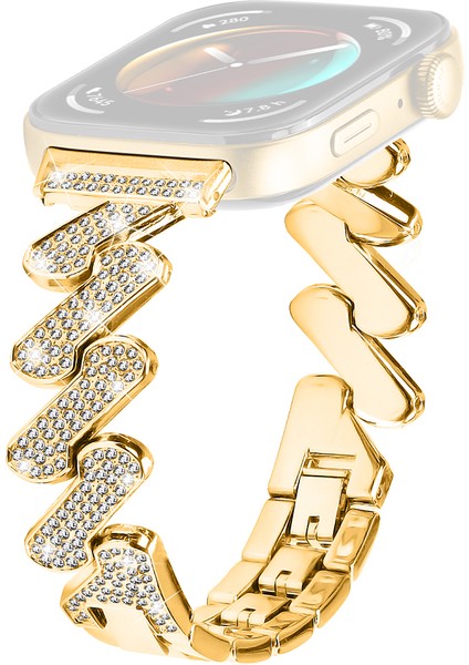Huawei Watch Fit 3 Saat Kayışı Rhinestone Dekor 7 Şekilli Metal Bilek Kayışı (Yurt Dışından)