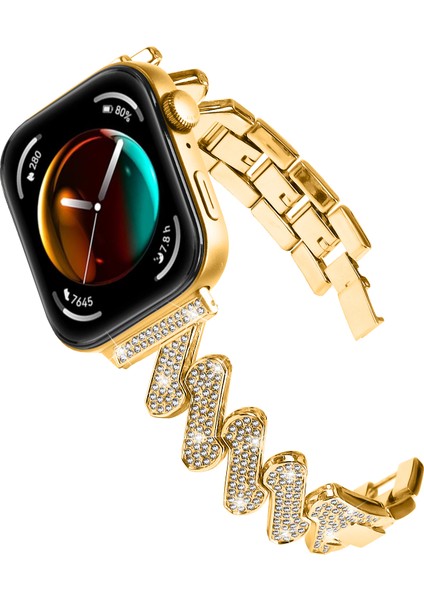 Huawei Watch Fit 3 Saat Kayışı Rhinestone Dekor 7 Şekilli Metal Bilek Kayışı (Yurt Dışından) modelleri