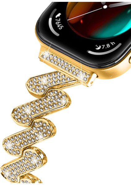 Huawei Watch Fit 3 Saat Kayışı Rhinestone Dekor 7 Şekilli Metal Bilek Kayışı (Yurt Dışından) indirimleri