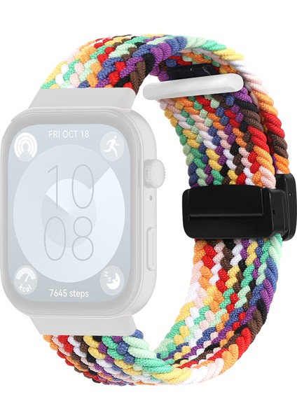 Huawei Watch Fit 3 Yedek Örgülü Bant Manyetik Toka Saat Kayışı (Yurt Dışından)