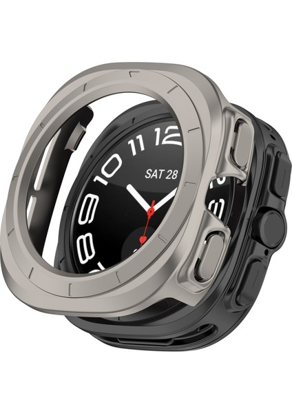 Samsung Galaxy Watch Ultra 47MM Sert Pc Kasası Yarım Koruma Saat Kılıfı (Temperli Cam Ekran Filmi Olmadan) (Yurt Dışından)