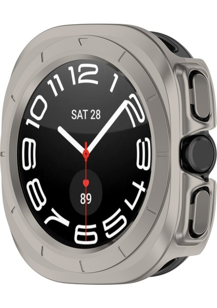 Samsung Galaxy Watch Ultra 47MM Sert Pc Kasası Yarım Koruma Saat Kılıfı (Temperli Cam Ekran Filmi Olmadan) (Yurt Dışından)