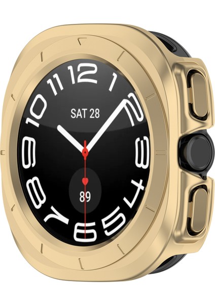 Samsung Galaxy Watch Ultra 47MM Sert Pc Kasası Yarım Koruma Saat Kılıfı (Temperli Cam Ekran Filmi Olmadan) (Yurt Dışından)