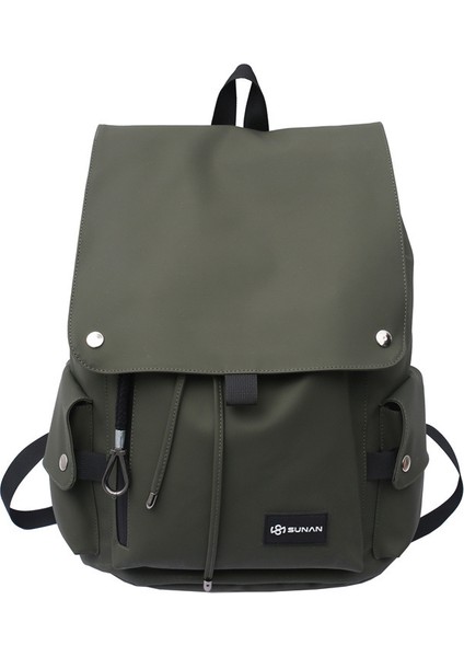 Kapaklı Öğrenci Bilgisayar Çantası Erkek Büyük Kapasiteli Kampüs Rahat Öğrenci Sırt Çantası (Yurt Dışından)