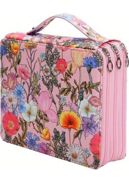Sanat Öğrencisi Boyama Renkli Kurşun Saklama Çantası Küçük Çiçek Deseni Kalem Perde Öğrenci Kalem Çantası (Yurt Dışından)