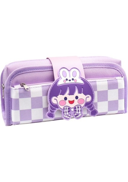 Kore Versiyonu Dış Ticaret Karikatür Çıkarılabilir Kalem Çantası Büyük Kapasiteli Kırtasiye Kutusu Ilkokul Öğrencileri Erkek ve Kadın Tuval Kırtasiye Çantası (Yurt Dışından)