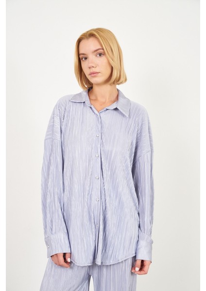 Piliseli Örme Gömlek-Gri fiyatları