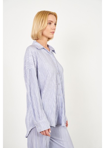 Piliseli Örme Gömlek-Gri fırsatları