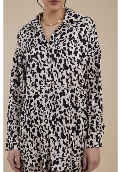 Jakarlı Empirme Saten Gömlek-Siyah fiyatları