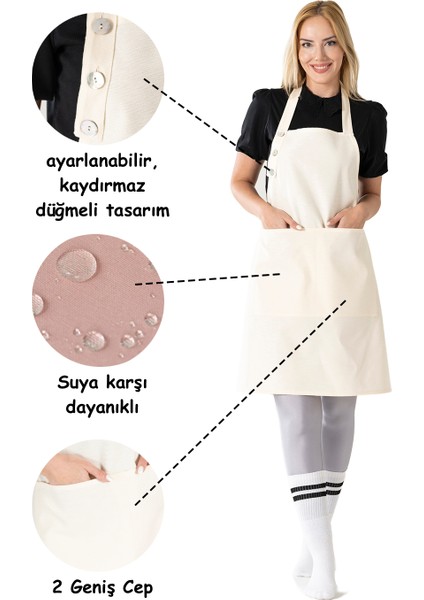 Boyun Ayarlı, Su Geçirmez, Cepli Şef, Aşçı, Cafe, Barista, Kuaför, Ressam ve Çiçekçi Önlükleri