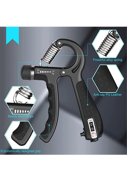 Son Kalite Orijinal Sayaçlı El Yayı 60 kg - 5 kg Ayarlanabilir 1 Adet El Yayı Bilek Kas Güçlendirici fırsatları