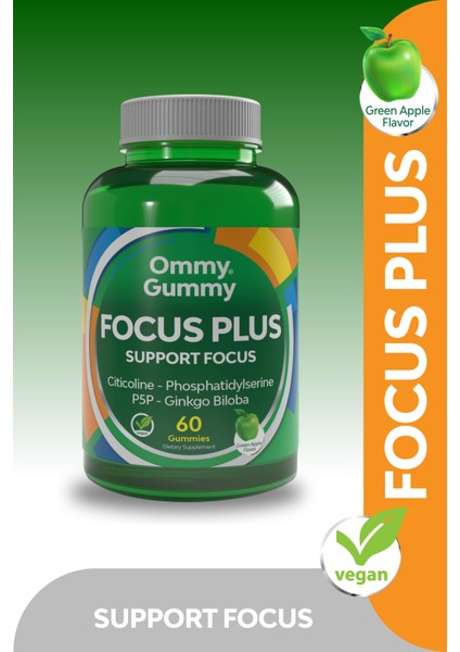 Focus Plus Odaklanma Ve Hafıza Vitamini 60 Adet ( Sitikolin, Fosfodilserin, Ginkgo Biloba )