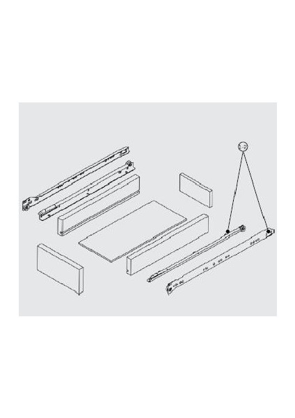 550 mm Bantlı Metal Ray Set Beyaz