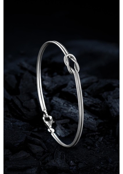 Erkek Gümüş Bileklik - El Yapımı Gümüş Aşk Düğümü Erkek Bileklik Kelepçe fiyatları