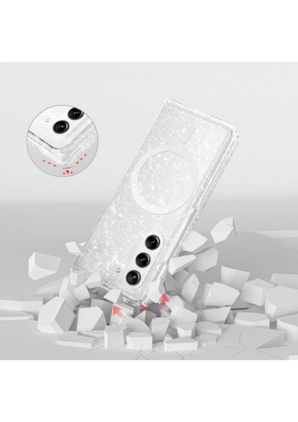 Samsung Galaxy Z Fold 6 Kılıf Magsafe Şarj Özellikli Parlayan Simli Saydam Renkli Allstar Kılıf fırsatları