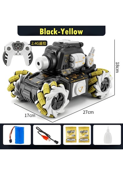 2.4ghz Uzaktan Kumandalı Su Bombası Atan 6V Şarjlı 360 Derece Dönebilen Sesli Oyuncak Akrobat Tank