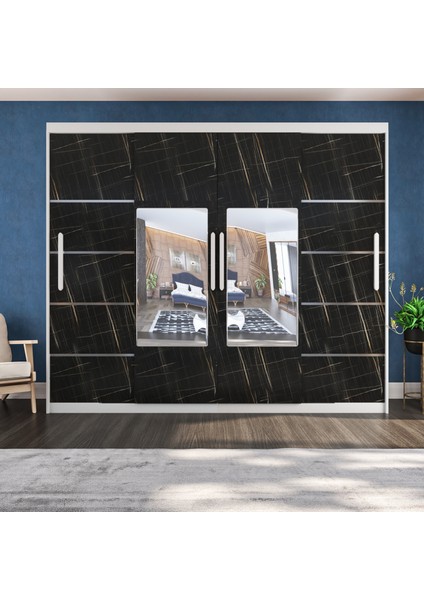 Sürgülü Dört Kapaklı Aynalı Gardırop fırsatları