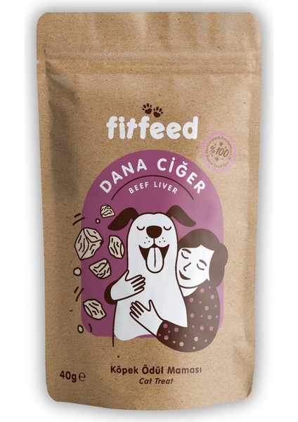 Freeze-Dried Çiğ Dana Ciğer Köpek Ödülü 40g