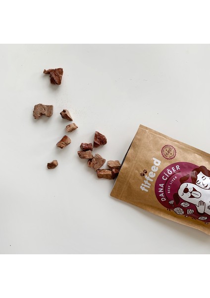 Freeze-Dried Çiğ Dana Ciğer Köpek Ödülü 40g