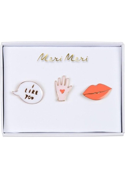 - Lips, Hand & Bubble Enamel Pins - Dudak & El & I Like You Broşlar