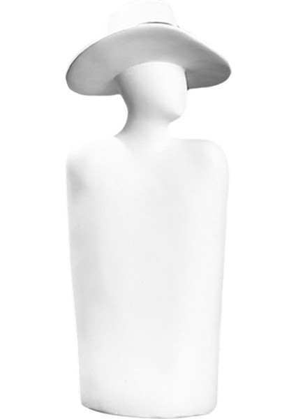 Şapkalı Modern Kadın Figürleri Heykel Süsü Çağdaş 9X9X21.5CM (Yurt Dışından)
