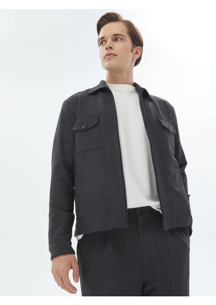 Antrasit Mikro Modern Fit Takım Elbise