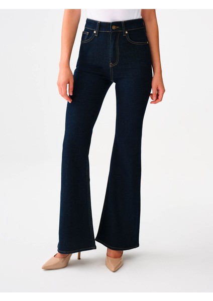 Kadın Jean Pantolon Lacivert LF2037962 Long Flare