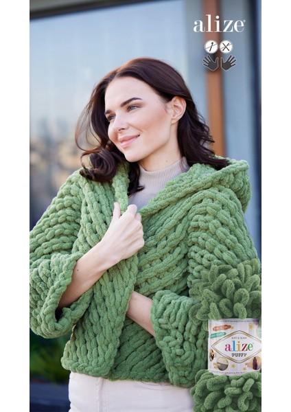 Puffy 5'li Paket (5X100GR) El Örgü Ipi ( 87 Koyu Gri) modelleri