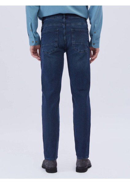 Indigo Slim Fit Denim Pamuk Karışımlı Pantolon fırsatları