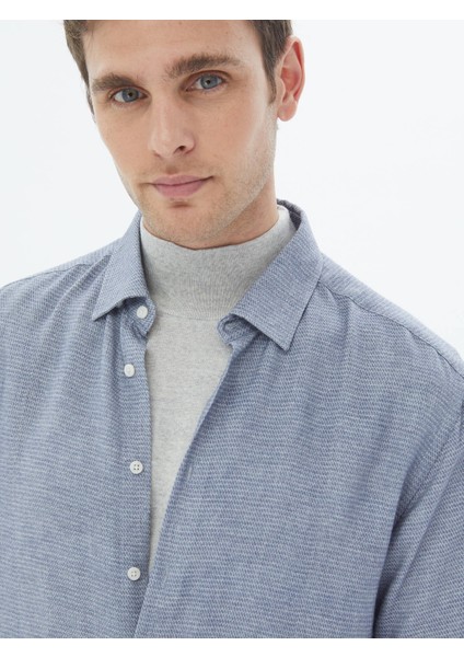 Mavi Desenli Regular Fit Dokuma Casual Gömlek indirimleri