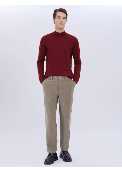 Kırmızı Yarım Balıkçı Yaka Düz Örgü Yün Karışımlı Triko fiyatları