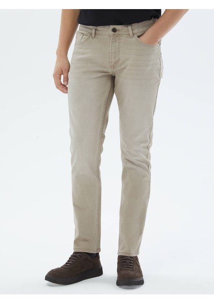 Bej Slim Fit Denim Pamuk Karışımlı Pantolon fiyatları