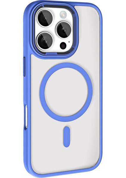 Apple iPhone 16 Pro Max Kılıf Wireless Şarj Özellikli Krom Magsafe Silikon Kılıf
