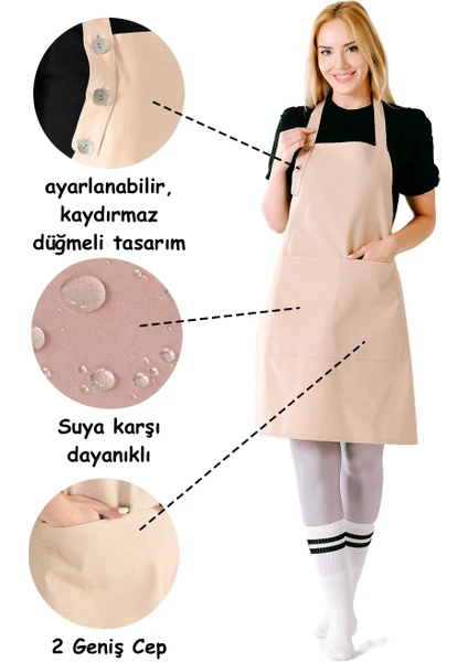 Boyun Ayarlı, Su Geçirmez, Cepli Şef, Aşçı, Mutfak Önlüğü , Cafe, Barista, Kuaför, Ressam ve Çiçekçi Önlükleri