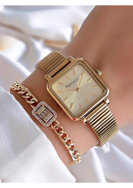 Kadın Kol Saati+Bileklik Özel Seri Çelik Kordon Kararma Renk Atma Yapmaz 001