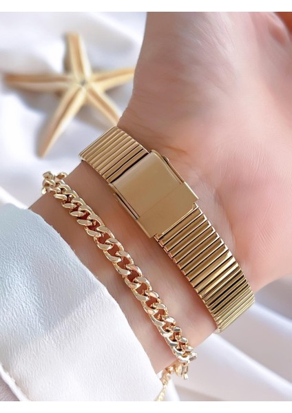 Kadın Kol Saati+Bileklik Özel Seri Çelik Kordon Kararma Renk Atma Yapmaz 001 modelleri